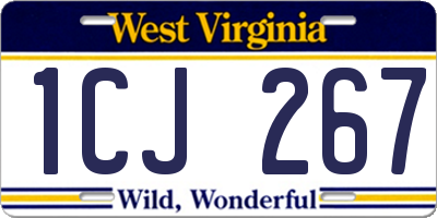 WV license plate 1CJ267