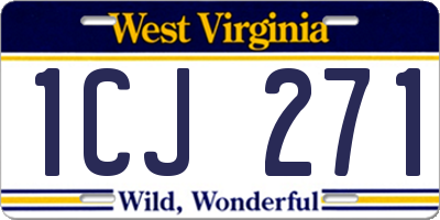 WV license plate 1CJ271