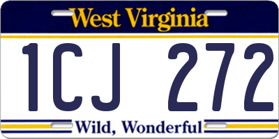 WV license plate 1CJ272