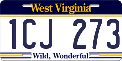 WV license plate 1CJ273