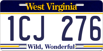 WV license plate 1CJ276