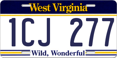 WV license plate 1CJ277
