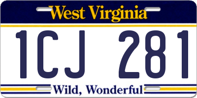WV license plate 1CJ281