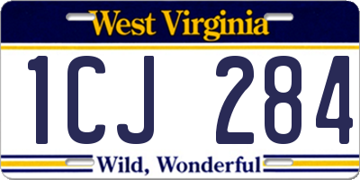 WV license plate 1CJ284