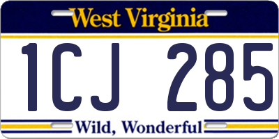 WV license plate 1CJ285