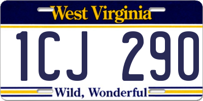 WV license plate 1CJ290