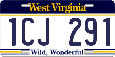 WV license plate 1CJ291
