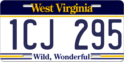WV license plate 1CJ295