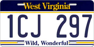 WV license plate 1CJ297