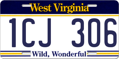 WV license plate 1CJ306