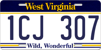 WV license plate 1CJ307