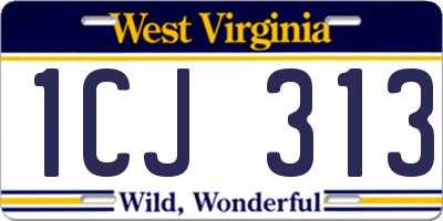 WV license plate 1CJ313