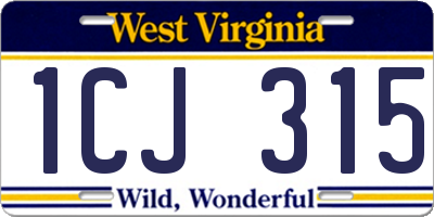 WV license plate 1CJ315