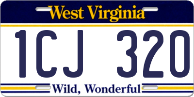 WV license plate 1CJ320