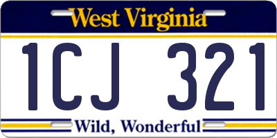 WV license plate 1CJ321