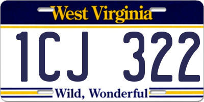 WV license plate 1CJ322