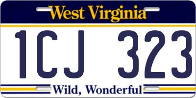 WV license plate 1CJ323
