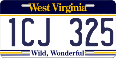 WV license plate 1CJ325