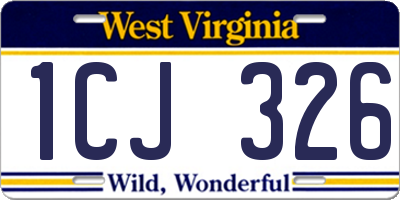 WV license plate 1CJ326