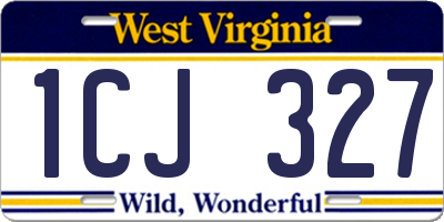 WV license plate 1CJ327