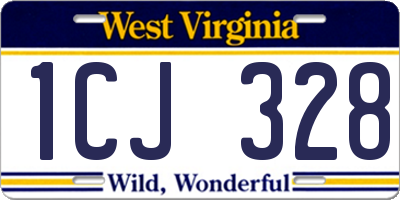 WV license plate 1CJ328