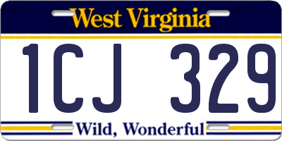 WV license plate 1CJ329