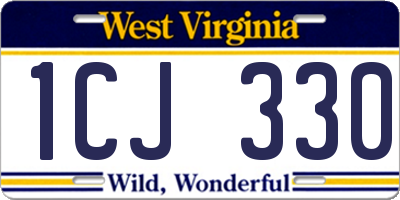 WV license plate 1CJ330