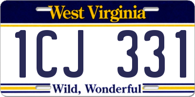 WV license plate 1CJ331