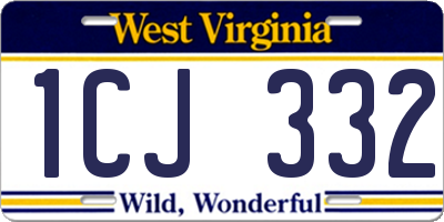 WV license plate 1CJ332