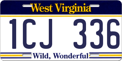 WV license plate 1CJ336