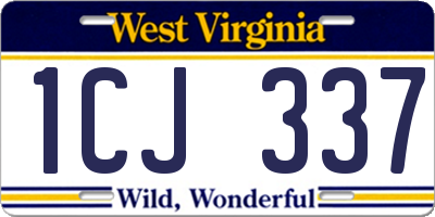 WV license plate 1CJ337