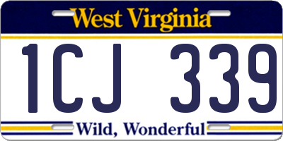 WV license plate 1CJ339