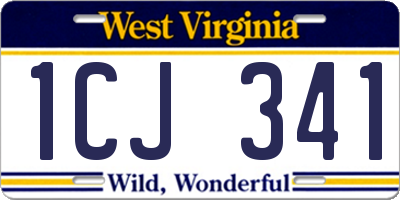 WV license plate 1CJ341