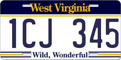 WV license plate 1CJ345