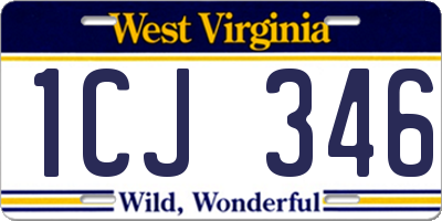 WV license plate 1CJ346