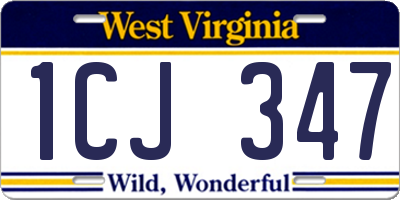 WV license plate 1CJ347