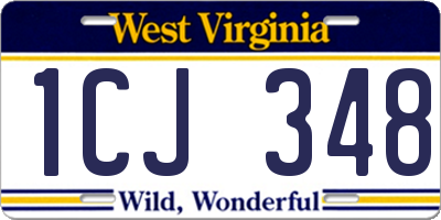 WV license plate 1CJ348