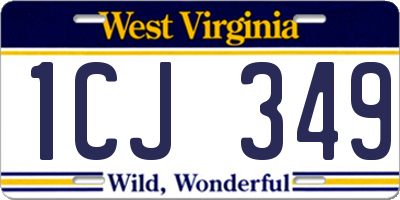 WV license plate 1CJ349