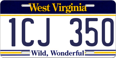 WV license plate 1CJ350
