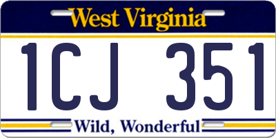 WV license plate 1CJ351