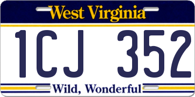 WV license plate 1CJ352