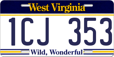WV license plate 1CJ353