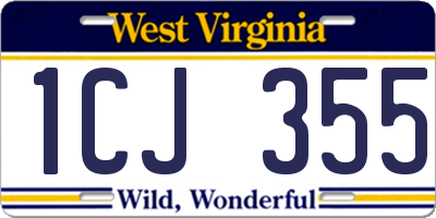 WV license plate 1CJ355