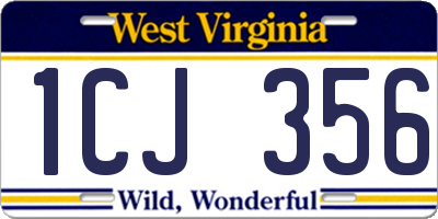 WV license plate 1CJ356