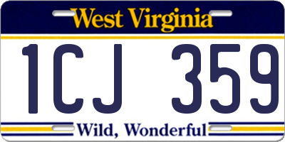 WV license plate 1CJ359