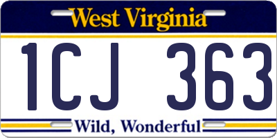 WV license plate 1CJ363