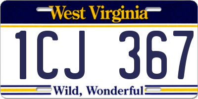 WV license plate 1CJ367