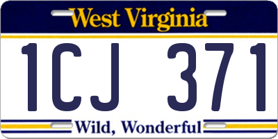 WV license plate 1CJ371