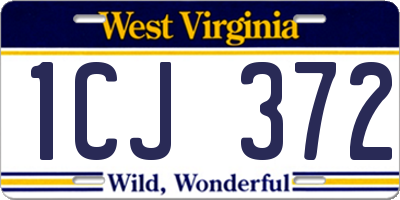 WV license plate 1CJ372