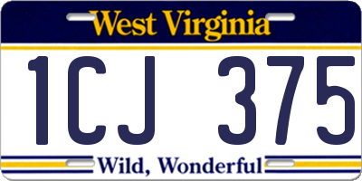 WV license plate 1CJ375